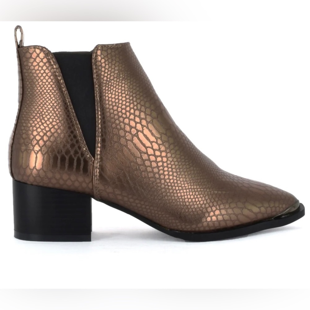COPY - SEVEN7 FOOTWEAR Copper Madison Python Pointed Bootie  New in box